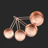 High Quality Copper Stainless Steel Measuring Cups 4 Pieces/Lot Kitchen Tools Making Cakes and Baking Gauges Measuring Tools WX9-32