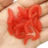 100 pçs plástico artificial 2.2cm isca de pesca larva grub iscas macias minhocas iscas de peixe para pesca da carpa