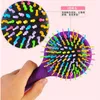 Detangle Hair Brush Magic Rainbow Comb with mirror Hair brushes Anti-Static TT Comb Black Pink Purple