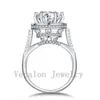 Vecalon Crown Women Moda Biżuteria Pierścień 4CT CZ Diament 925 Sterling Silver Engagement Wedding Band Ring dla kobiet Prezent