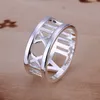 pläterad sterling silverring 10 stycken mycket blandad stil emr1, helt nya burst modeller mode 925 silver tallrik ring