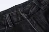 jeans da uomo invernali pantaloni jeans strappati da uomo pantaloni neri strappati con ricamo personalizzato per adulti jeans denim nero vintage da uomo