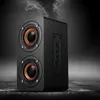 Bluetooth Högtalare Trä Bärbar Lämplig kolumn Laptop Stereo Bass Sound HiFi Speaker Support TF-kort AUX FM-radio