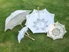 Vintage Cotton Lace Parasol Bridalflower Girls Ręcznie robione haftowe parasol Słońce Elegancka elegancka dekoracja przyjęcia Parrell5188025