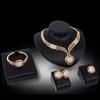 Esagerazione della moda Crystal Rhinestone CZ Collana Orecchini Anelli Bracciali Set di gioielli Accessori per feste di nozze Set di gioielli da sposa HJ136