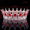 Europejskie projekty królewskiej królowej korona Ruby Teardrop Rhinestone tiara biżuteria do włosów Quinceanera Crown Wedding Bride Pageant Tiaras9214198
