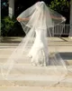 Hot Saling Satin Edge Dwie warstwy z grzebieniem Lwory White Wedding Veil Cathedral Veils 3M Długość