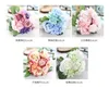 Een boeket van kunstbloemen met 3 rozen, 3 rozen Dahlia, 2 grote en 2 kleine chrysanthemum bloem vijf kleur om SF012 te kiezen