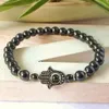 SN0302 Braccialetto di pietra alla moda Hamsa braccialetto di ematite braccialetto da uomo pesante braccialetto a mano regalo di natale per gli uomini Spedizione gratuita