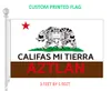 Bannière de drapeau en polyester Califas Mi Tierra Aztlan personnalisée avec deux œillets, 3 x 5 pieds