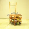 Gratis frakt 50pcs Bröllop Faovrs Miniatyr Clear PVC Guldstol Chiavari gynnar lådor Party Favors Anniversary Decor Ideas