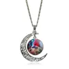 Universe sky moon time gem necklace Cabochon pendants glass necklaces fashion jewelry for women girls Christmas gift