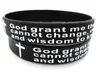 100 pcs Inspirerend Engels Serenity Gebed Siliconen Armbanden Christelijke Mannen Cross Mode Polsbandjes hele GOD SERENITY Jewe2239