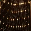 LED Strings Curtain lights christmas lights 1.5*1.5m 3*2m 6*4m 8*10m led lights Christmas ornament lamp Flash Colored Fairy wedding Decor outdoor light