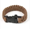 auto rescate de emergencia pulseras pulsera de la supervivencia del paracord silbato al aire libre del encanto de la supervivencia del ejército kit de cuerda pulsera hecho a mano pulsera