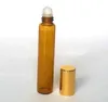 Amber Aromatherapy Glass Ball Roll-On Bottles - 10ml Essential Oil/Perfume Travel Roll-On Bottles 200Pcs/lot By DHL Free Shipping