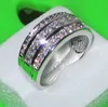 Maat 5/6/7/10/10/11 Luxe Sieraden Prinses Cut Gratis Verzending Vintage 10kt Wit Gold Filled Topaz CZ Diamond Wedding Silver Ring voor vrouwen