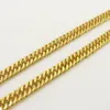10 mm de large double gourmette chaîne en or jaune massif 18 carats rempli pour homme chaîne de collier 61 cm