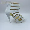 2016 Sapatos De Casamento De Noiva Salto Alto Fino Sandálias Das Mulheres Imagem Real Com Salto Alto Fino Custom Made Plus Size Coberto Voltar Zíper Sexy