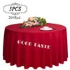 Kostenloser Versand 5PC alle Größe weiß Hochzeit Tischdecken / elegante Tischdecke Overlay für Hochzeit Dekor / Polyester handgemachte Tisch decken Bettwäsche