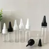 Flacone contagocce in plastica PET stile penna da 10 ml con tappo a vite Bottiglie trasparenti con inchiostro da stampa con disegno liquido vuoto a punta lunga