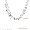Cadeau de Noël collier de perles lumineuses à cinq lignes collier en argent sterling plaque STSN213, mode 925 chaînes en argent collier vente directe d'usine