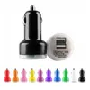 Mini 2 USB ports car charger colorful Cigarette Auto Power Adapter For Iphone 7 HTC Samsung S7