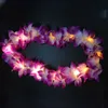 Luce ecologica Led Glow Hawaii Luau Party Flower Lei Fancy Dress Collana Hula Garland Wreath Forniture per feste di matrimonio 10-Led