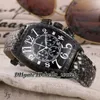 High Quality Cheap BLACK CROCO PVD Black With Dial Mens Watch Quartz Chronograph Snakeskin Pattern Lather Strap Cheap Watches294V