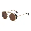 Oddkard Classic Steampunk Solglasögon för män och kvinnor Märke Designer Round Fashion Sun Glasses Oculos de Sol UV400