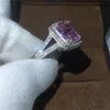 Luxury Smycken Kudde Klipp 10ct Diamonique Zircon Stone Vit Guldfylld Engagemang Bröllop Band Ring för Kvinnor Män Present