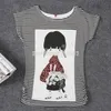 T-shirt in cotone da donna 2017 Vestiti da donna più venduti Moda Vintage Primavera Estate Manica corta Animal Printed Girls Cotton Tees femminili