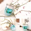 Wholesale-1pc Fashion Sea Ocean Glass Bottle Pendant Mermaid Tears Shells Star Vial Necklace