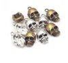 100pcs Silver Byonze 3D Skull Pendant Charms عتيقة الزنك سبيكة من أجل المجوهرات Makes 12x20mm262c