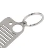 1 pc Portable Outdoor tool Stainless Steel Unique Design Jeep Grill Key Chain KeyChain Key Ring CJ JK TJ YJ XJ Silver4191190