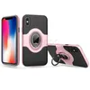 Cas de téléphone portable Porte-bague de voiture magnétique Cas 360 Titulaire Armure Housse en cuir pour iPhone Pro X XR XS Max 8 7 6S Plus e Note 9 8 S8 S9 S10 Plus J8M2