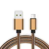 1M 2M 3M Nylonflätad datum Kabel Typ C Micro USB -kablar för Samsung Galaxy S6 S7 Edge S8 Obs 8 Plus HTC USB -telefontrådslinje