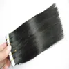 Naturlig färg användning av mänskligt hår hud väft brasiliansk rakt hårband i mänskliga hårförlängningar 100g 40pcs