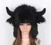 2017 moda alce toro design eco-pelliccia animale cappelli inverno caldo divertente cervo berretti di coniglio per cappello trapper unisex