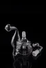 Shisha Mini Pocket Glasbongs Dickes Glas Wasserrohr Dual Bubble 2 Funktion Recycler Bohrinseln Bong