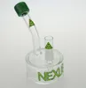 High quality water pipes glass bongs bucket oil rigs dab rigs with black green accent and tyre perc 14.4mm male joint