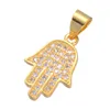 Hamsa Hand of Fatima Pendant Women/Men Lucky Jewelry Gift Trendy necklace pendants Silver Rose Gold Plated Rhinestone Palm chain charm for lady