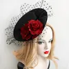 Robe de chapeau de fête sexy épingle à cheveux de mariage Vintage fleur maille accessoires de cheveux chapeaux de tête de mariée pour robe de fête de mariage de Noël Fasc5732540