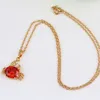 Pendentif animal crabe rouge 18 carats rempli d'or jaune pour enfants filles pendentif collier chaîne