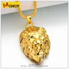 Hip Hop sieraden Big Lion Head Pendant Gold Color Figaro -keten voor mannen Kpop Statement ketting Collier hele gouden ketens FO5236992