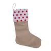 Ny Högkvalitativ Canvas Christmas Stocking Presentkassar Kanfas Juldekorationer Xmas Strålar Stora Vanliga Burlap Dekorativa Strumpor HH7-133