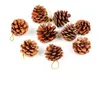 Pin naturel décoration de sapin de Noël un paquet 9 pièces de diamètre de 3-4cm Pomme de pin accrocher des cadeaux de Noël livraison gratuite CF001