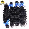 Opruiming verkoop !!! Groothandel goedkoop 8a Peruaanse Braziliaanse Indiase Maleisische haarverlenging Deep Wave 8-30 inch Human Hair Weft met wimpercadeau