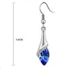 Flash Diamond Autriche Boucles d'oreilles en cristal Long Dangle Bijoux en cristal en argent sterling Water Dorp Long Dangle Boucles d'oreilles