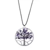 New Fashion Tree of Life Pendant Natural Broken Stone Charm Necklace Multicolor Wisdon Charm Necklaces Fine Jewelry